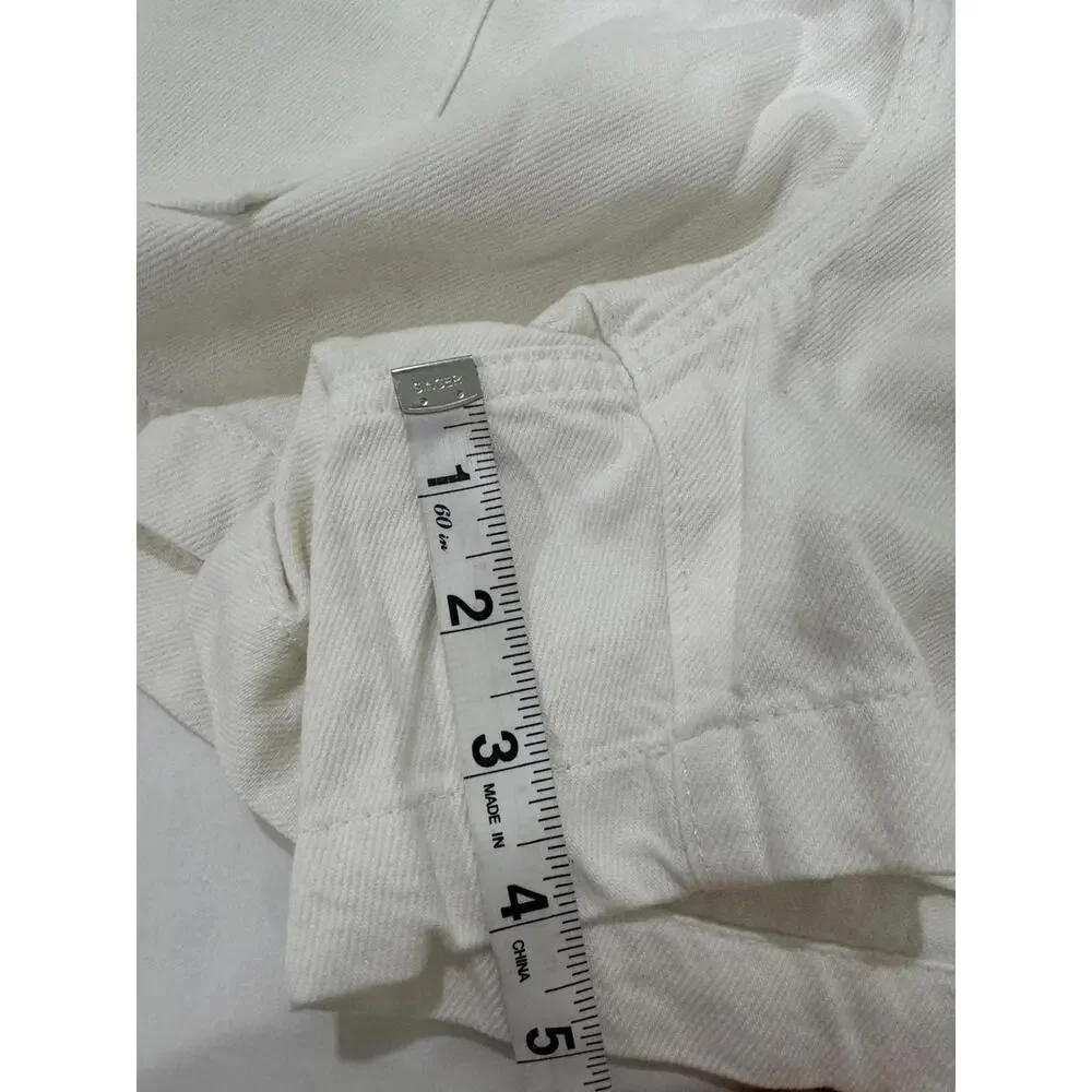 NWT Gap Denim White 4” High Rise Elastic Denim Utility Shorts- Size XL - Picture 8 of 9